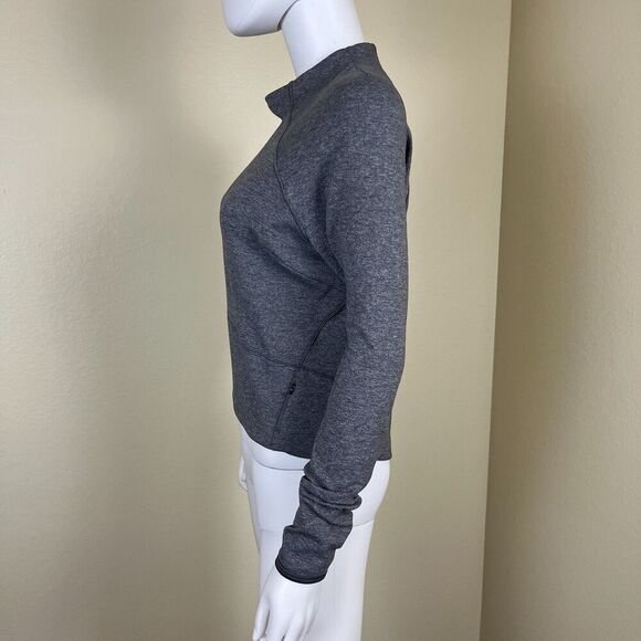 Lululemon Women Size 8 Heathered Slate Hill And Valley Mock Neck Sweater Outdoor - Picture 10 of 15